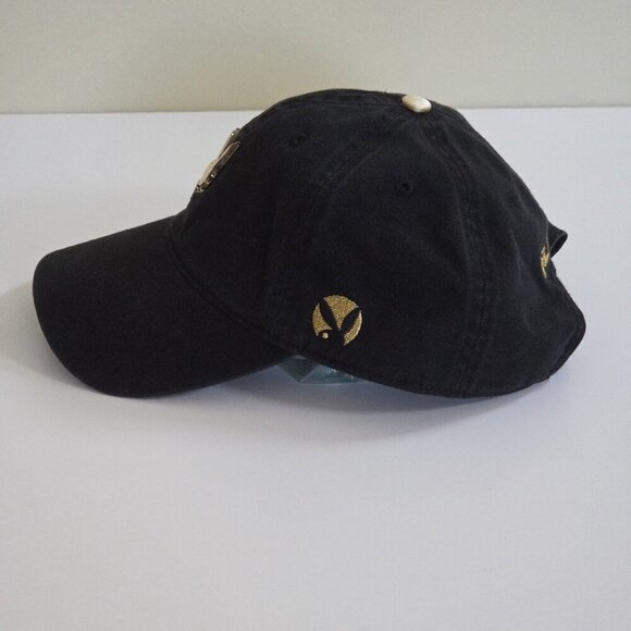 Playboy Lids Black Strapback Hat Cap Cotton Embroidery Metal Bunny Adjustable - Picture 5 of 15